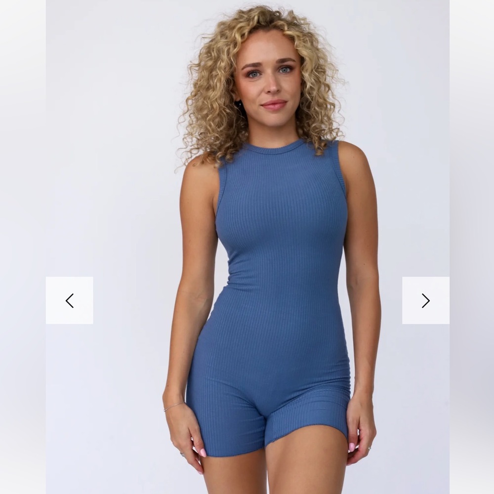 The foxy kind ready to chill romper French blue size small
